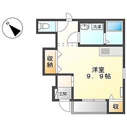 ボンヌール柳瀬 ワンルームの間取図画像
