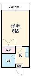 名古屋市営鶴舞線 塩釜口駅 徒歩4分の賃貸マンション 3階1DKの間取り