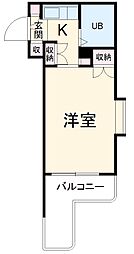 名古屋市営鶴舞線 植田駅 徒歩4分の賃貸マンション 4階1Kの間取り