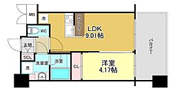 プレジオ緑地公園 1LDKの間取図画像