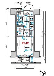 メインステージ新小岩 2階1Kの間取り