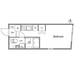 京王線 明大前駅 徒歩6分の賃貸マンション 2階ワンルームの間取り
