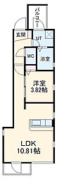 ＤＥＶＥＬＤ大曽根 2階1LDKの間取り