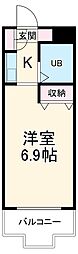 セリニティ塩釜口 1階1Kの間取り