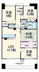名鉄名古屋本線 鳴海駅 徒歩11分の賃貸マンション 6階4LDKの間取り