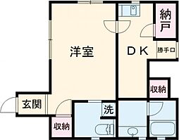 東京メトロ千代田線 北綾瀬駅 徒歩8分の賃貸マンション 1階1DKの間取り
