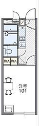 レオパレス赤坂 1Kの間取図画像