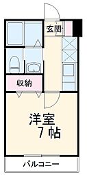 アイビス 2階1Kの間取り