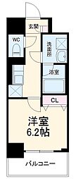 名古屋市営東山線 新栄町駅 徒歩7分の賃貸マンション 6階1Kの間取り