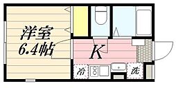 メゾンコリーヌ八柱 1階1Kの間取り
