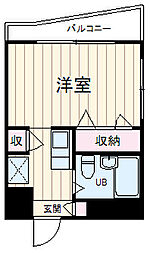 南橋本レジデンス 6階ワンルームの間取り
