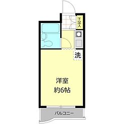 京王線 笹塚駅 徒歩6分の賃貸マンション 3階ワンルームの間取り