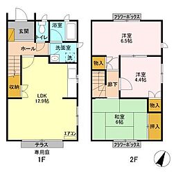 中嶋メゾネット 1階3LDKの間取り