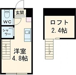ハーモニーテラス高円寺南V 2階ワンルームの間取り