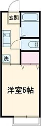 グリーンハウス 2階1Kの間取り