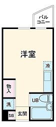 ハイホーム流山 8階ワンルームの間取り