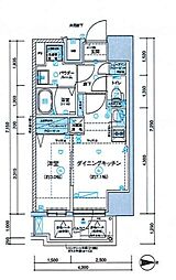 メインステージ大阪NorthGateII 12階1DKの間取り