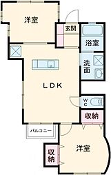 Pａｓ　ａ　Ｐａｓ 2階2LDKの間取り