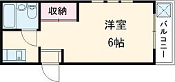 JR中央線 武蔵小金井駅 バス6分 小金井橋下車 徒歩1分の賃貸アパート 1階1Kの間取り