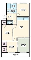 パレス箕輪 2階4DKの間取り