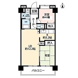 コーポレート船堀 7階2LDKの間取り