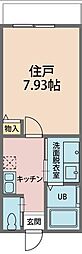 カインドネス東大和 3階1Kの間取り