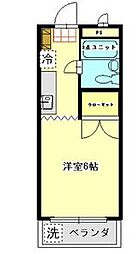 多摩セントラルビル 2階1Kの間取り