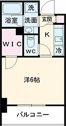 JR中央線 立川駅 徒歩8分の賃貸マンション 3階1Kの間取り