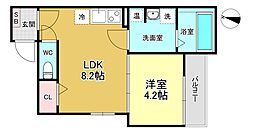 JR東海道・山陽本線 吹田駅 徒歩12分の賃貸アパート 2階1LDKの間取り