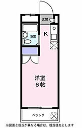 ストーク羽衣 207 2階ワンルームの間取り