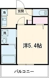 京王相模原線 稲城駅 徒歩6分の賃貸アパート 3階1Kの間取り