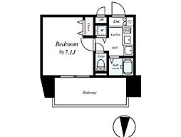 プレサンス覚王山Ｄ−ＳｔｙｌｅII 7階1Kの間取り