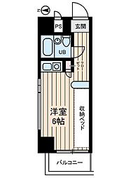 JR中央線 立川駅 徒歩10分の賃貸マンション 9階ワンルームの間取り