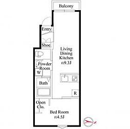 日暮里舎人ライナー 扇大橋駅 徒歩17分の賃貸アパート 1階1LDKの間取り