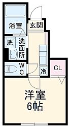 我寧舎（ガネーシャ） 1階1Kの間取り