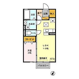 ロイヤルステージ 1階1LDKの間取り