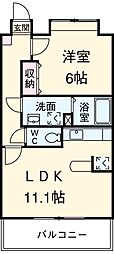 名古屋市営名城線 志賀本通駅 徒歩6分の賃貸マンション 8階1LDKの間取り