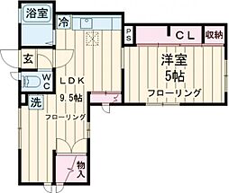 グリーンコートニューズ 1階2Kの間取り