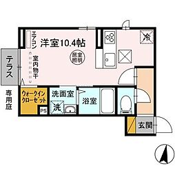 メゾン・デュ・シーニュIII 1階ワンルームの間取り