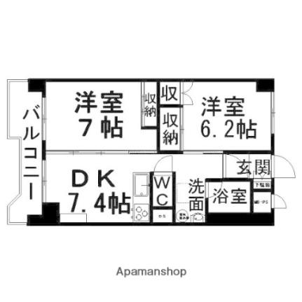 ときわパークハイツ ｜北海道北見市常盤町５丁目(賃貸マンション2DK・4階・50.05㎡)の写真 その2