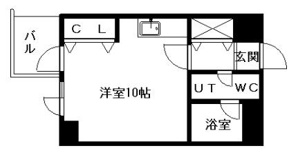 アーバンコート札幌 802 ｜ 北海道札幌市中央区大通西１６丁目（賃貸マンション1R・8階・22.31㎡） その2