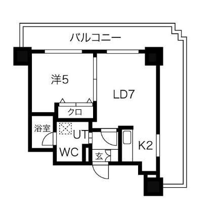 ジュエルタワー 1504｜北海道札幌市中央区南七条西６丁目(賃貸マンション1LDK・15階・31.74㎡)の写真 その2