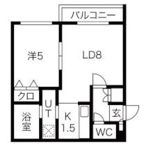 アルシオーネＮ4 401 ｜ 北海道札幌市中央区北四条東５丁目（賃貸マンション1LDK・4階・35.40㎡） その2