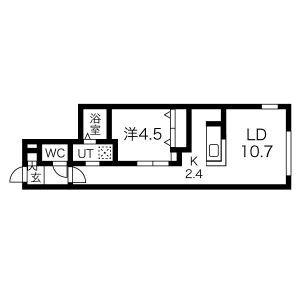 Ｐａｒｍａ（パルマ） 105｜北海道札幌市中央区北四条西１７丁目(賃貸マンション1LDK・1階・37.66㎡)の写真 その2