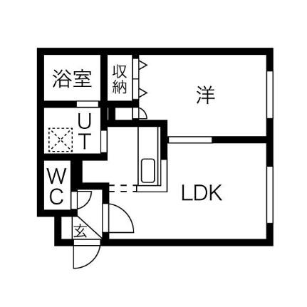 クーデクール北円山 305｜北海道札幌市中央区北六条西２５丁目(賃貸マンション1DK・3階・33.56㎡)の写真 その2