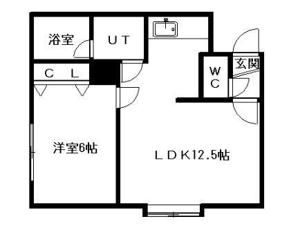 Ｏ’ｓ宮の森 103｜北海道札幌市中央区宮の森二条９丁目(賃貸アパート1LDK・1階・32.00㎡)の写真 その2