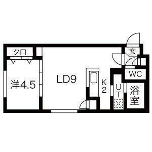 パークレジデンス円山北 305｜北海道札幌市中央区北五条西１９丁目(賃貸マンション1LDK・3階・34.96㎡)の写真 その2