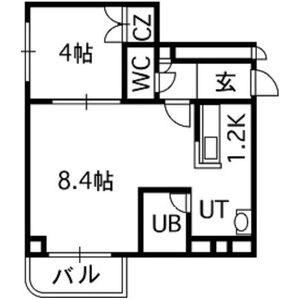 ロイヤルリバー 302｜北海道札幌市中央区南六条東２丁目(賃貸マンション1LDK・3階・33.00㎡)の写真 その2