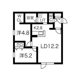 ＧＬＡＳＳ　ＭＡＲＥ　ＨＡＣＨＩＫＥＮ 301｜北海道札幌市西区八軒五条東４丁目(賃貸マンション2LDK・3階・55.08㎡)の写真 その2