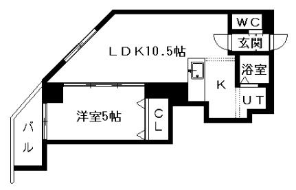 パークヒルズ円山 1102｜北海道札幌市中央区北六条西２６丁目(賃貸マンション1LDK・11階・34.90㎡)の写真 その2